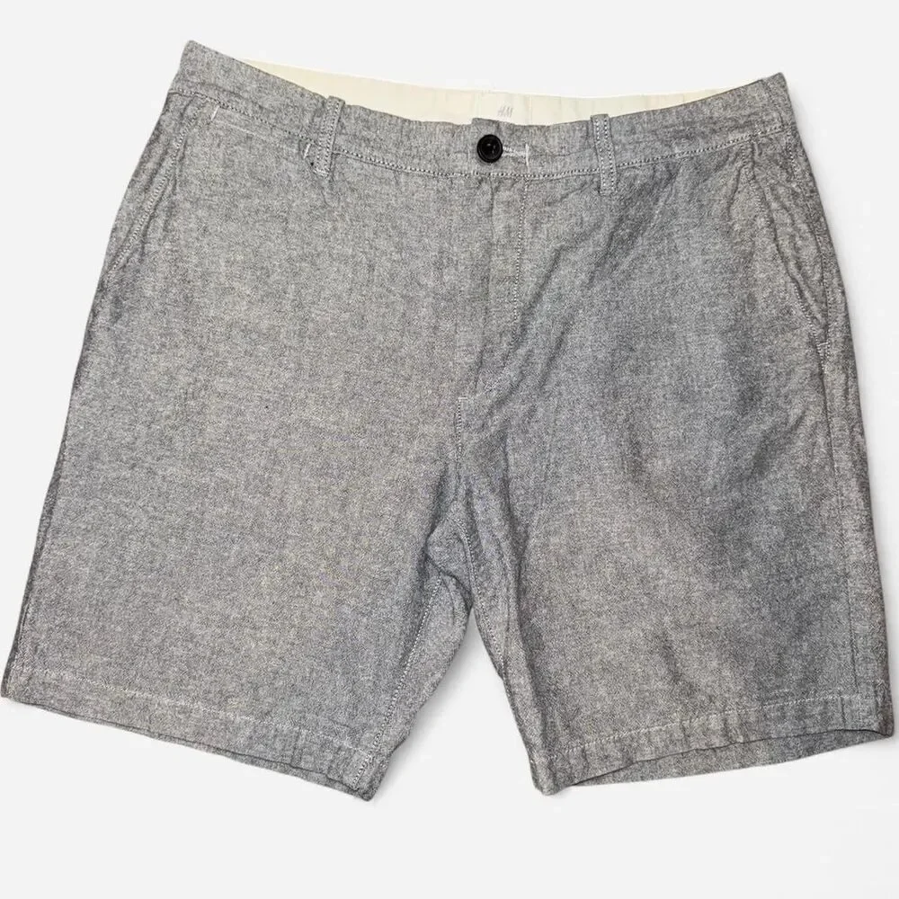 H&M Men's Grey Cotton Chino Shorts - Picture 1 of 7